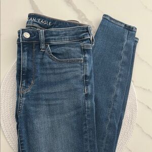 American Eagle Outfitters Women's Dark Blue high rise legging Jeans